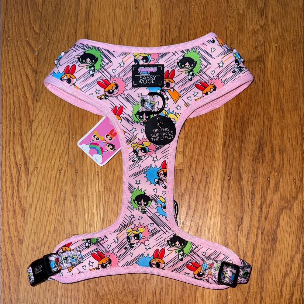 NWT Sassy Woof Pink Powerpuff Girls Dog Harness Size XL 24-35” Chest